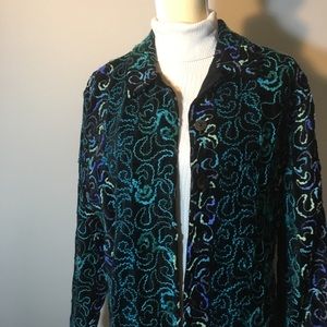 Chico’s black/aqua jacket, LARGE